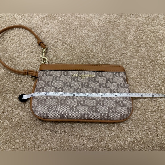 Karl Lagerfeld Paris Logo Wristlet Almond/Taupe - Picture 9 of 11
